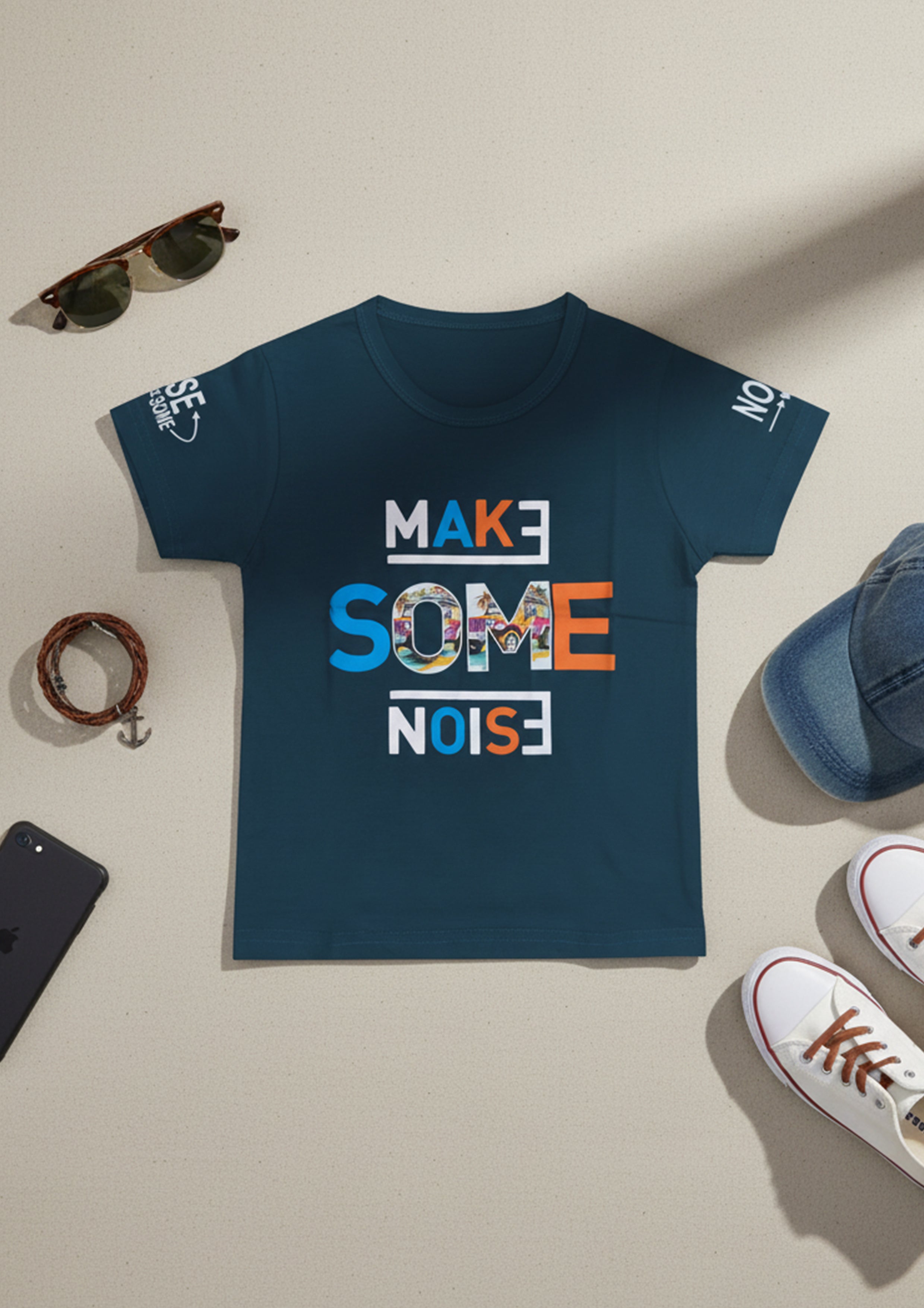 Short sleeves casual printed T-shirt