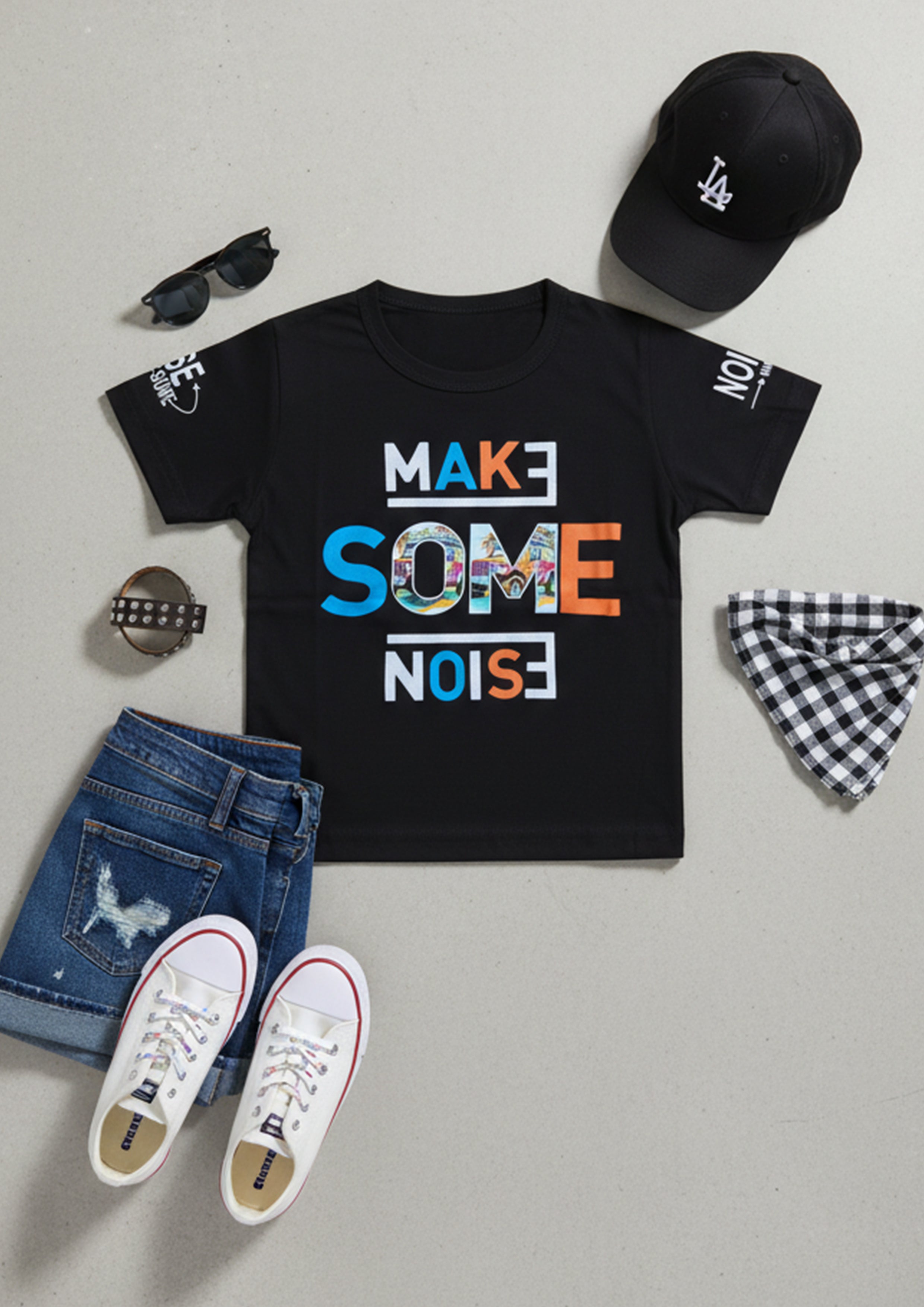 Short sleeves casual printed T-shirt
