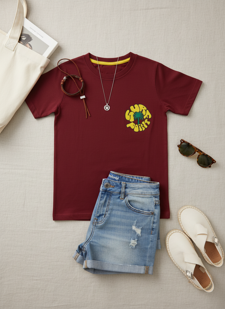 Short sleeves casual printed T-shirt